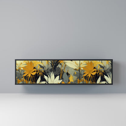 SUNKISSED LILY 3-Door TV Stand in Black Finish