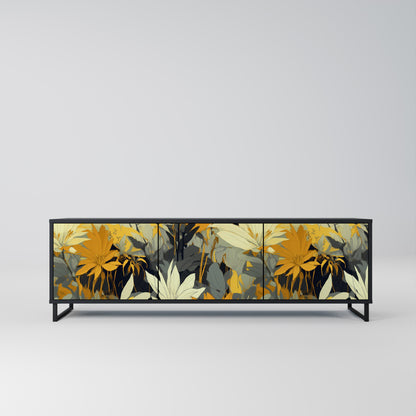 SUNKISSED LILY 3-Door TV Stand in Black Finish