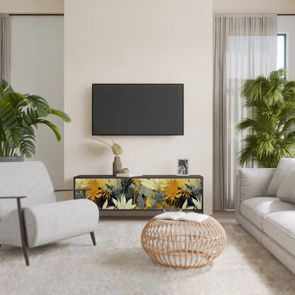 SUNKISSED LILY 3-Door TV Stand in Black Finish