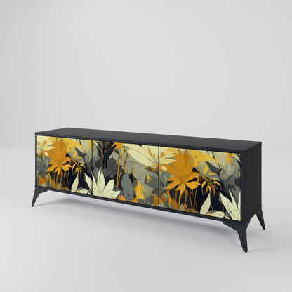 SUNKISSED LILY 3-Door TV Stand in Black Finish