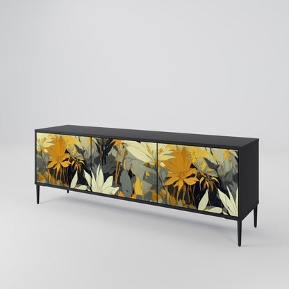 SUNKISSED LILY 3-Door TV Stand in Black Finish