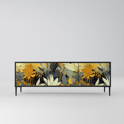 SUNKISSED LILY 3-Door TV Stand in Black Finish