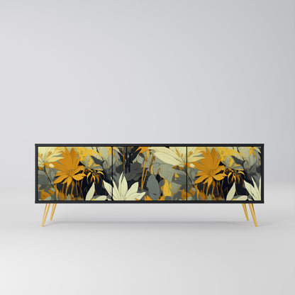 SUNKISSED LILY 3-Door TV Stand in Black Finish