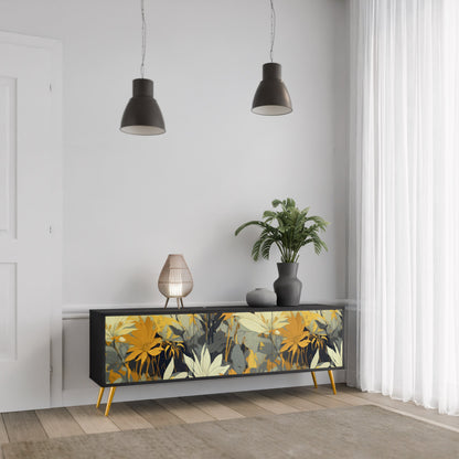 SUNKISSED LILY 3-Door TV Stand in Black Finish