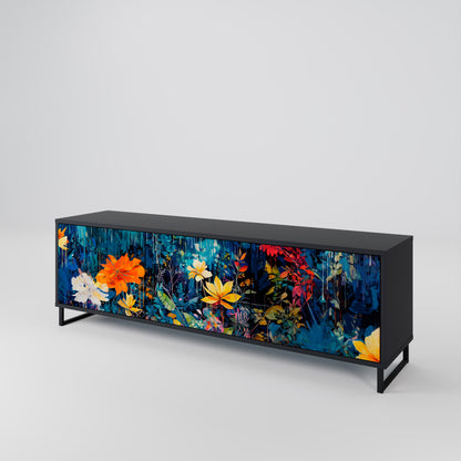 MIDNIGHT BLOSSOM Mobile TV a 3 Ante in Finitura Nera