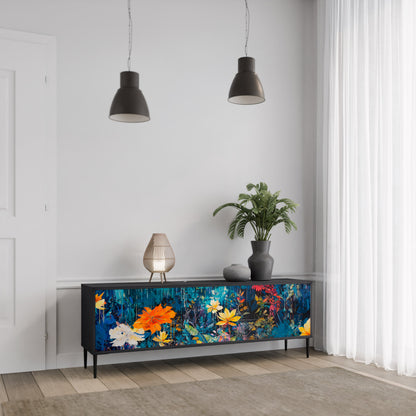 MIDNIGHT BLOSSOM Mobile TV a 3 Ante in Finitura Nera