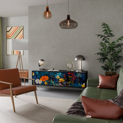 MIDNIGHT BLOSSOM Mobile TV a 3 Ante in Finitura Nera