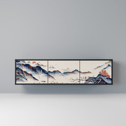 JAPANESE LANDSCAPE Mobile TV a 3 Ante in Finitura Nera