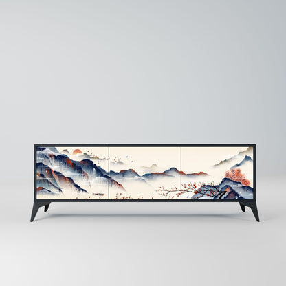 JAPANESE LANDSCAPE Mobile TV a 3 Ante in Finitura Nera