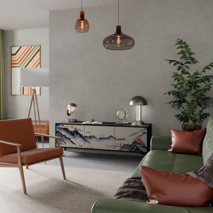 JAPANESE LANDSCAPE Mobile TV a 3 Ante in Finitura Nera