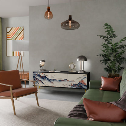 JAPANESE LANDSCAPE Mobile TV a 3 Ante in Finitura Nera