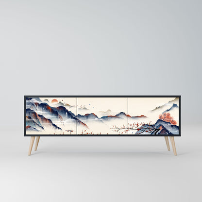 JAPANESE LANDSCAPE Mobile TV a 3 Ante in Finitura Nera