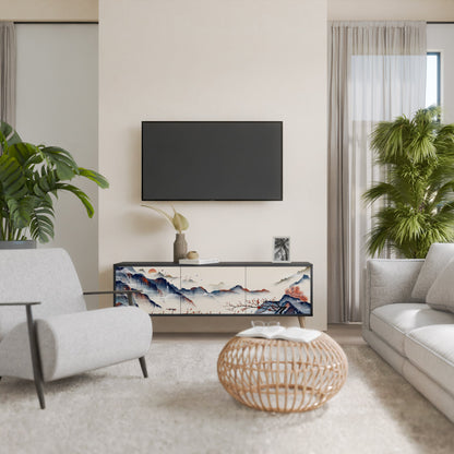 JAPANESE LANDSCAPE Mobile TV a 3 Ante in Finitura Nera