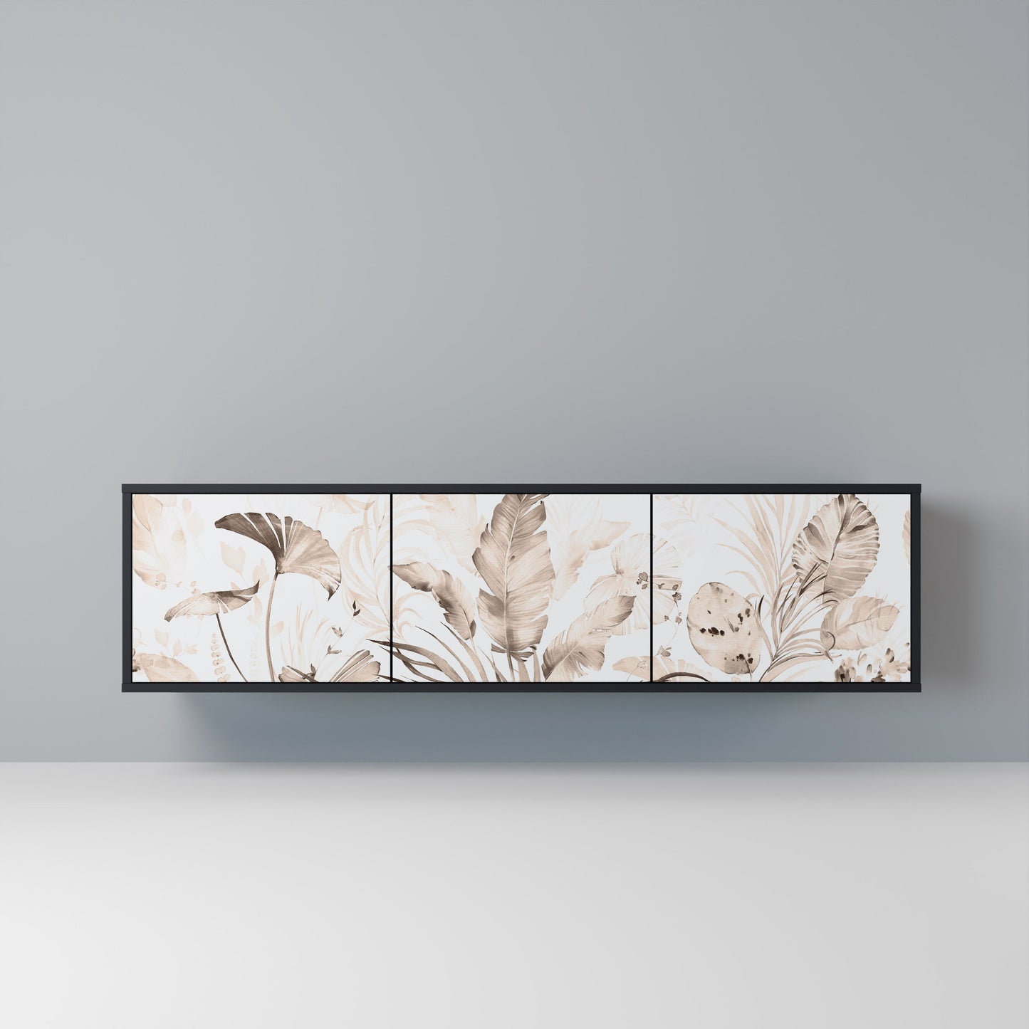 WILD TENDERNESS 3-Door TV Stand in Black Finish