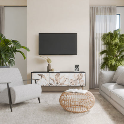 WILD TENDERNESS 3-Door TV Stand in Black Finish