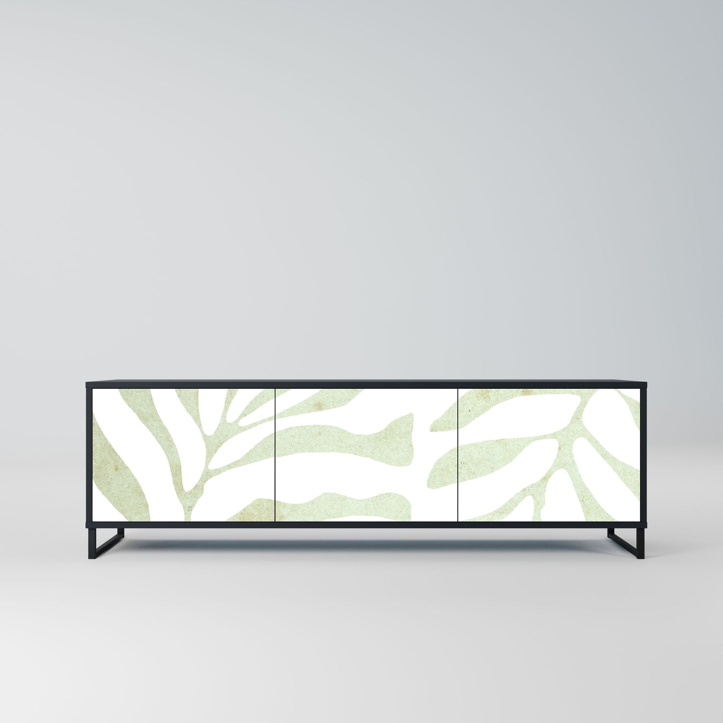 BOTANICAL SPARK Mobile TV a 3 Ante in Finitura Nera