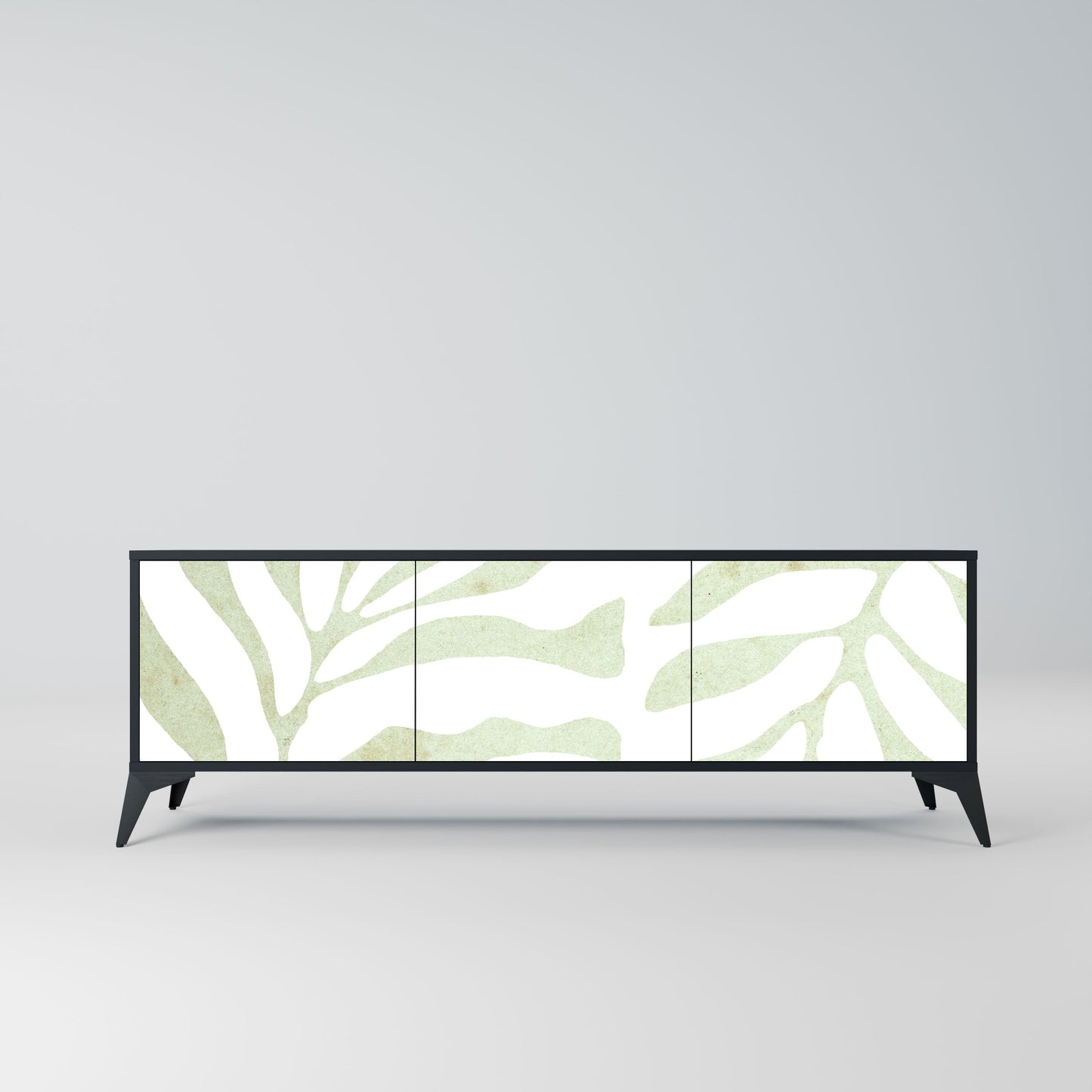 BOTANICAL SPARK Mobile TV a 3 Ante in Finitura Nera