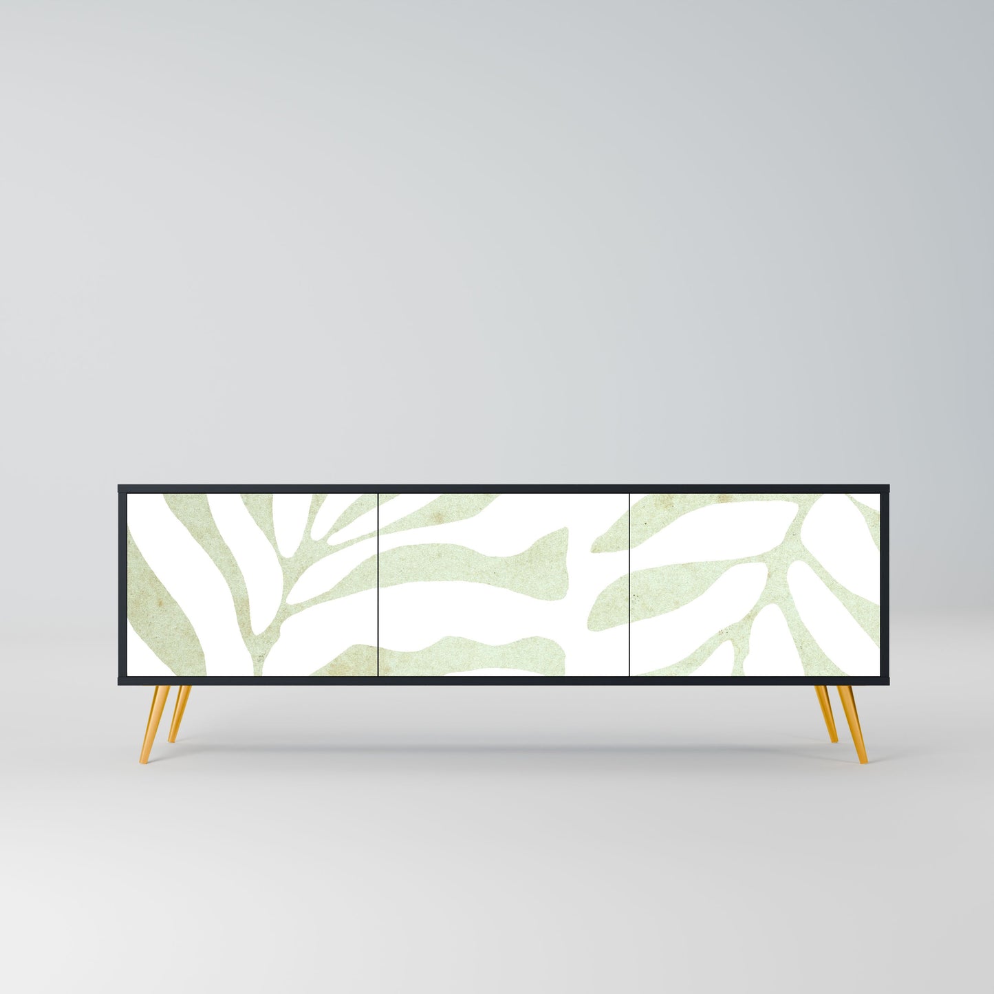 BOTANICAL SPARK Mobile TV a 3 Ante in Finitura Nera