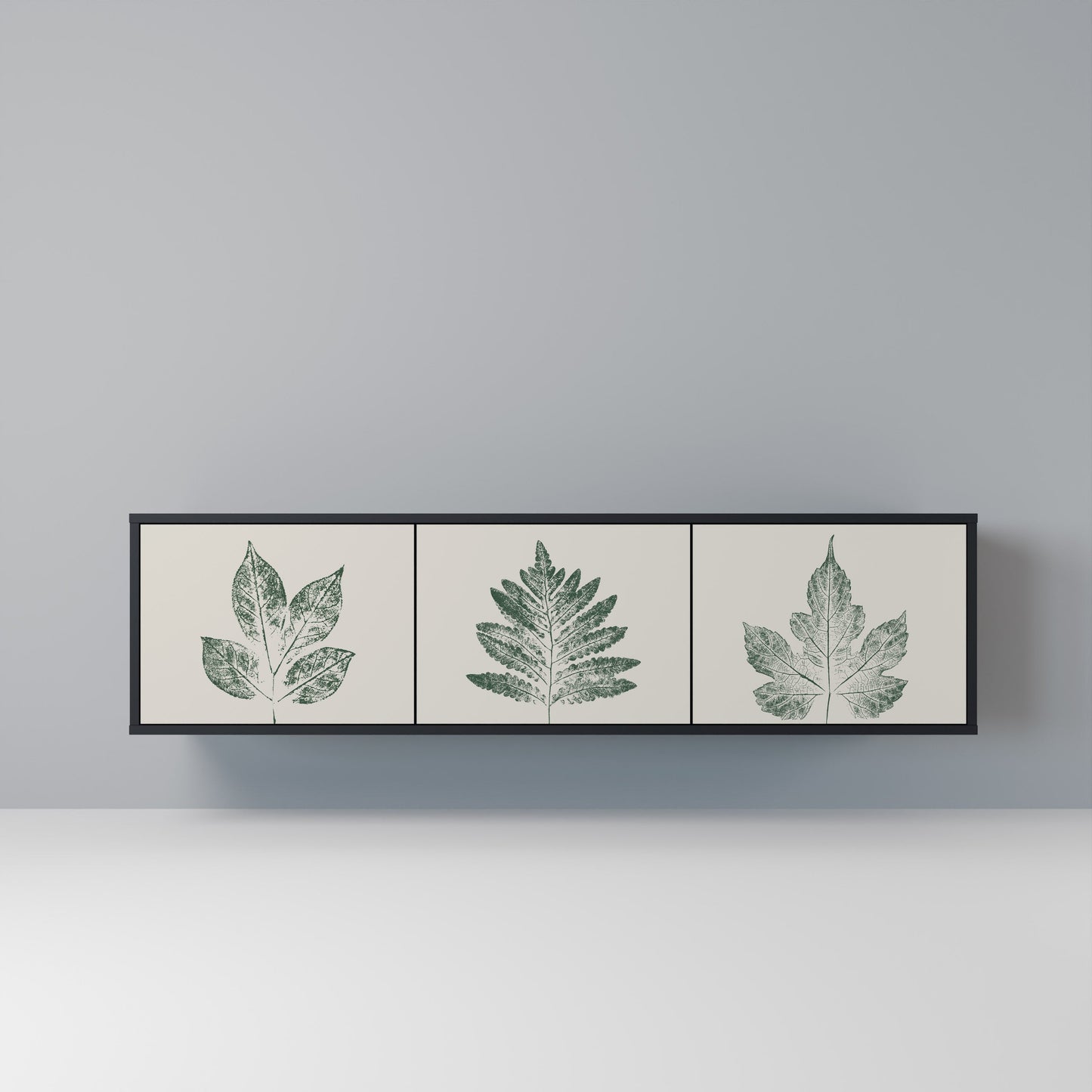 GREEN LEAFY STAMPS Mobile TV a 3 Ante in Finitura Nera