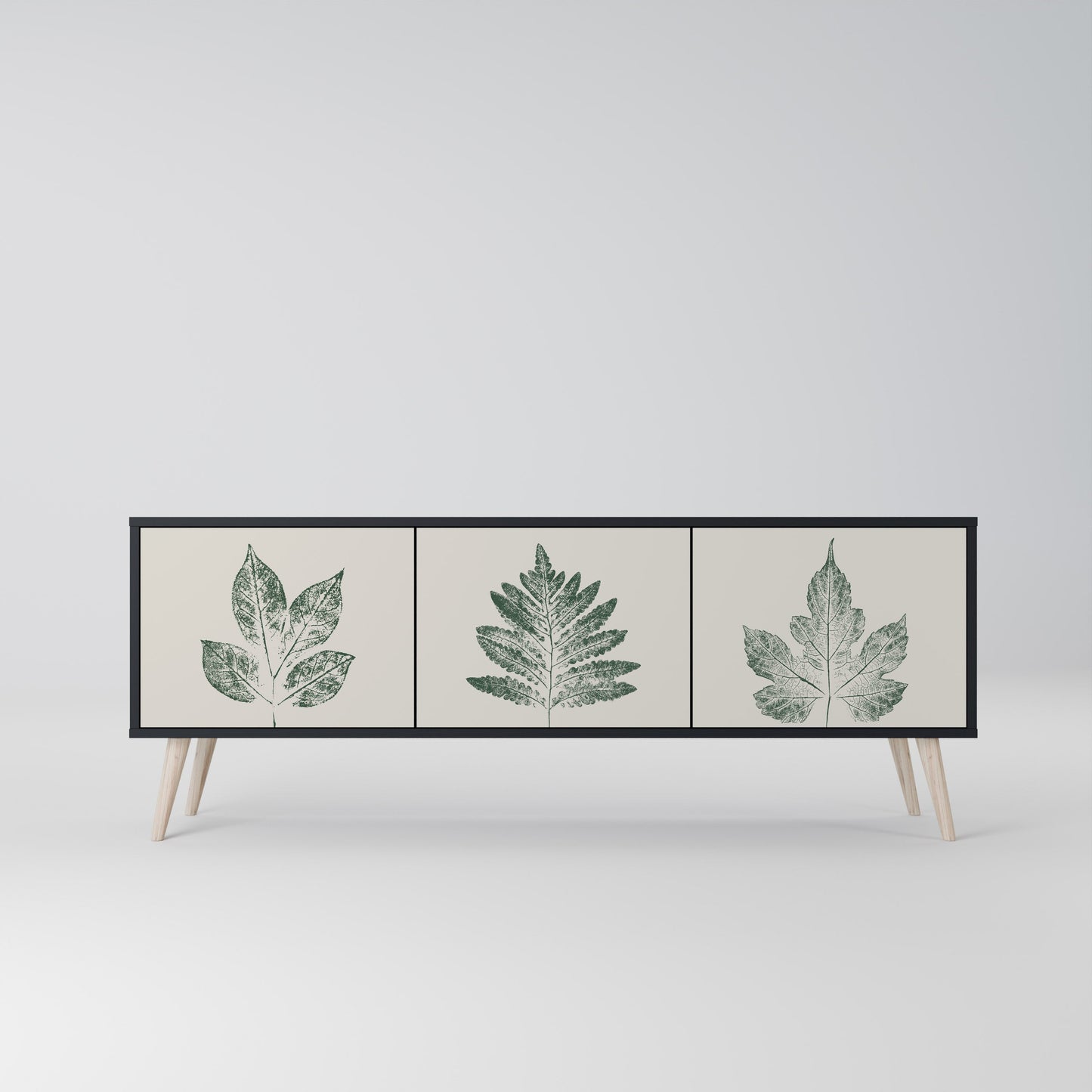 GREEN LEAFY STAMPS Mobile TV a 3 Ante in Finitura Nera