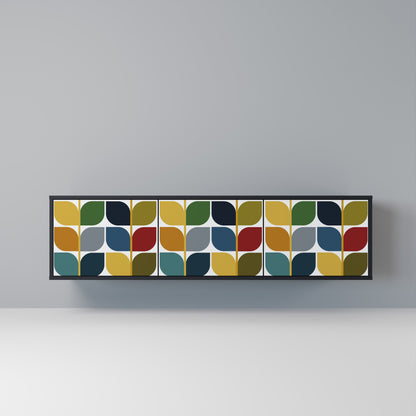 WEIGHTLESS HOURS 3-Door TV Stand in Black Finish