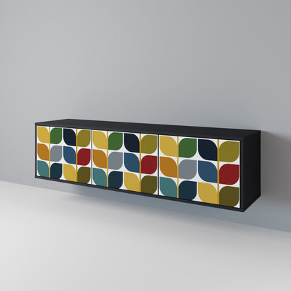 WEIGHTLESS HOURS 3-Door TV Stand in Black Finish