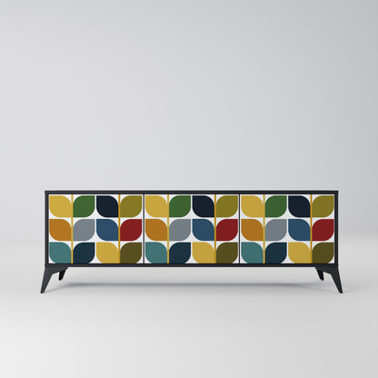 WEIGHTLESS HOURS 3-Door TV Stand in Black Finish