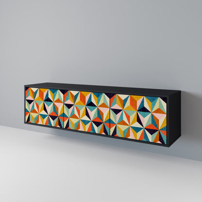 TESSELATE TREASURES Mobile TV a 3 Ante in Finitura Nera