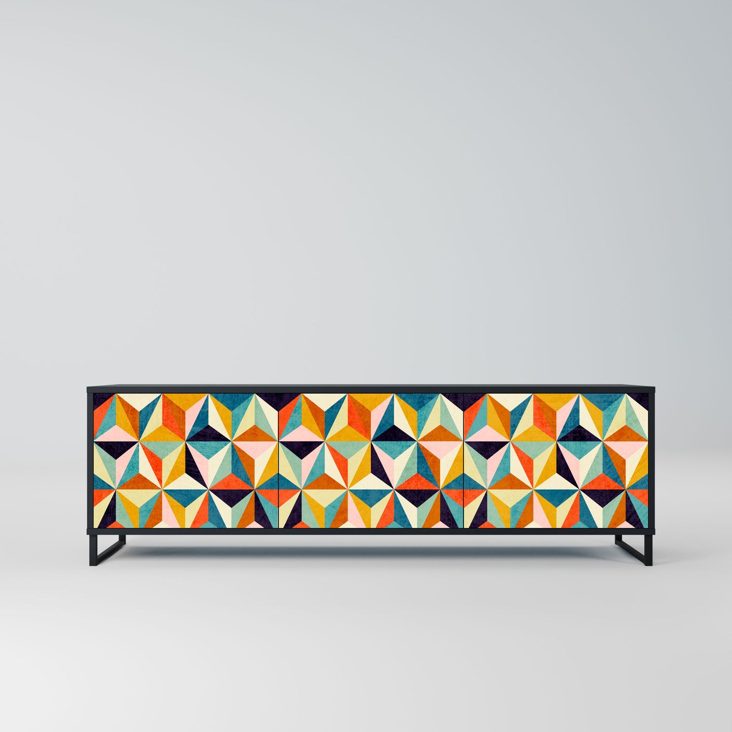 TESSELATE TREASURES Mobile TV a 3 Ante in Finitura Nera