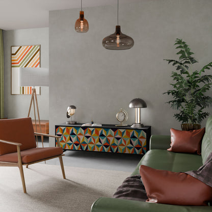 TESSELATE TREASURES Mobile TV a 3 Ante in Finitura Nera