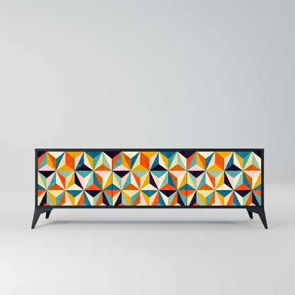 TESSELATE TREASURES Mobile TV a 3 Ante in Finitura Nera