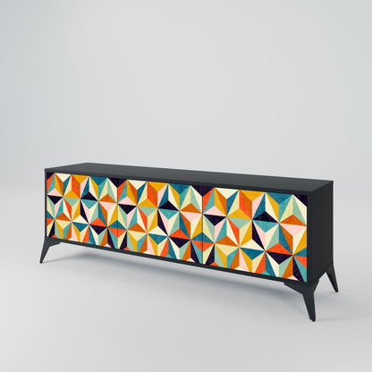 TESSELATE TREASURES Mobile TV a 3 Ante in Finitura Nera