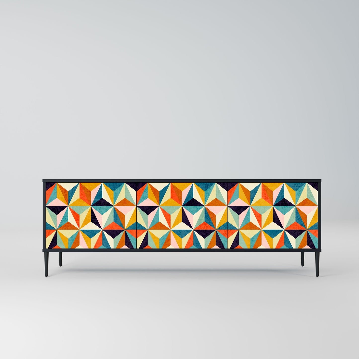 TESSELATE TREASURES Mobile TV a 3 Ante in Finitura Nera