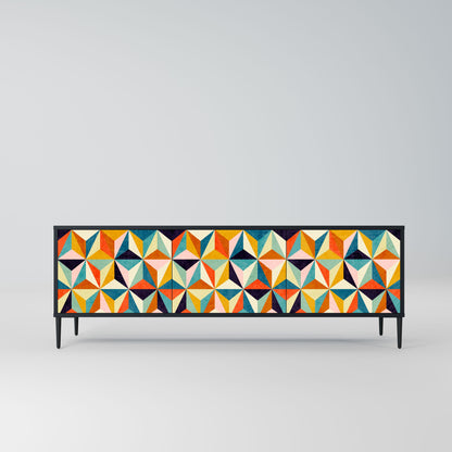 TESSELATE TREASURES Mobile TV a 3 Ante in Finitura Nera