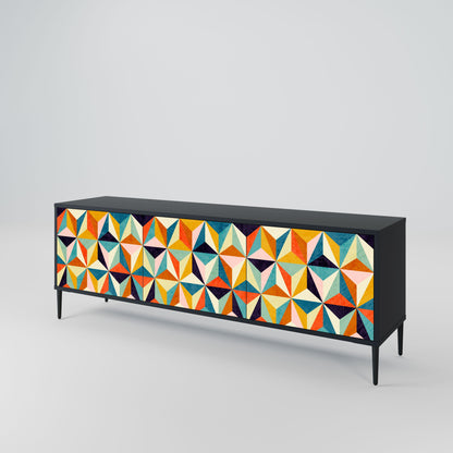 TESSELATE TREASURES Mobile TV a 3 Ante in Finitura Nera