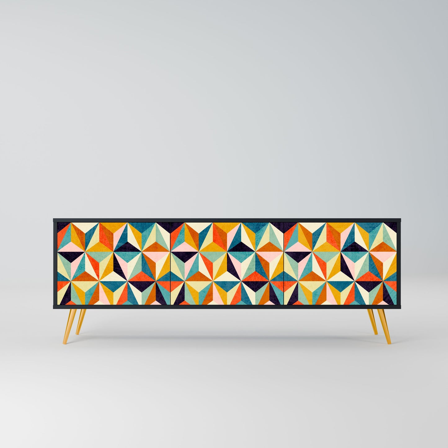 TESSELATE TREASURES Mobile TV a 3 Ante in Finitura Nera