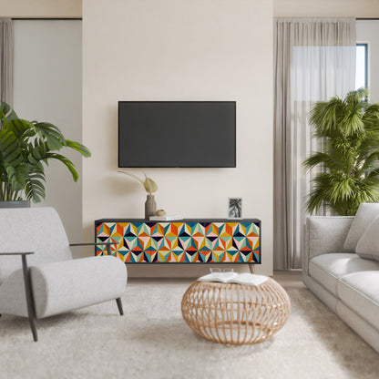 TESSELATE TREASURES Mobile TV a 3 Ante in Finitura Nera