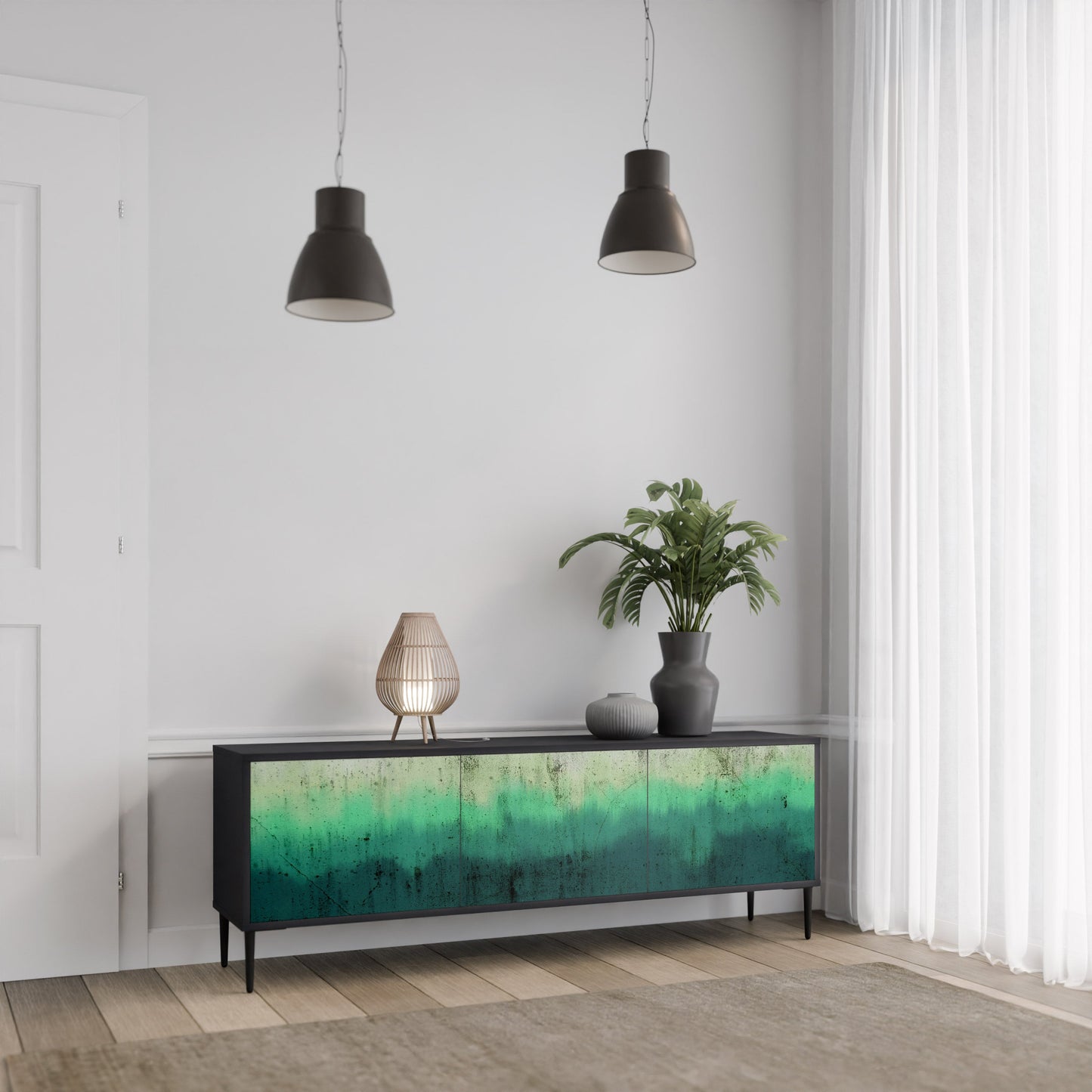 NORTHERN LIGHTS Mobile TV a 3 Ante in Finitura Nera