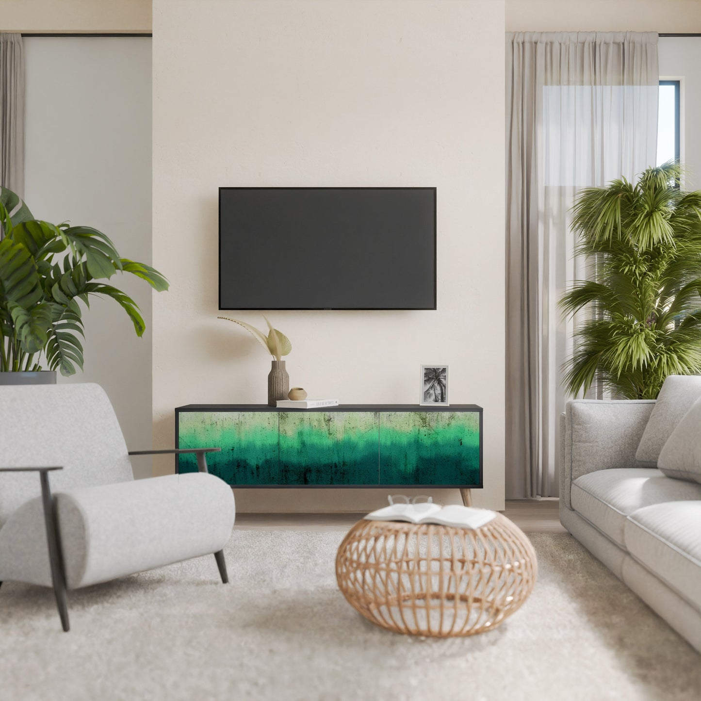 NORTHERN LIGHTS Mobile TV a 3 Ante in Finitura Nera