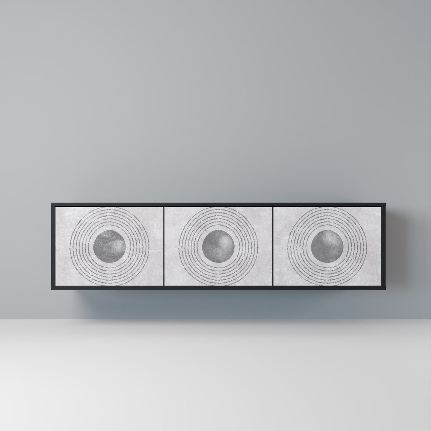 SOLID CIRCLES Mobile TV a 3 Ante in Finitura Nera