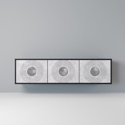 SOLID CIRCLES Mobile TV a 3 Ante in Finitura Nera