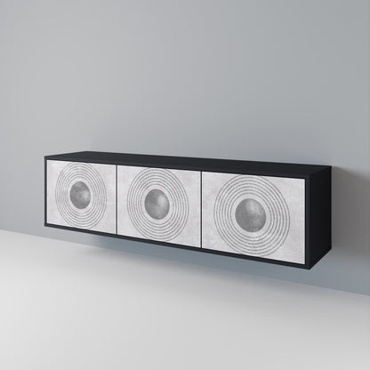 SOLID CIRCLES Mobile TV a 3 Ante in Finitura Nera