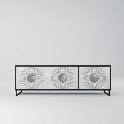 SOLID CIRCLES Mobile TV a 3 Ante in Finitura Nera