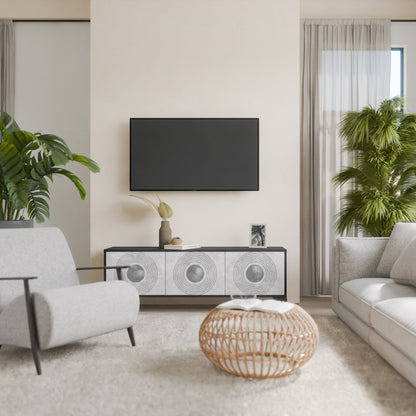 SOLID CIRCLES Mobile TV a 3 Ante in Finitura Nera