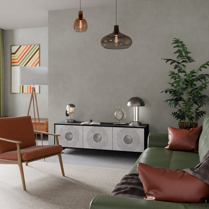 SOLID CIRCLES Mobile TV a 3 Ante in Finitura Nera