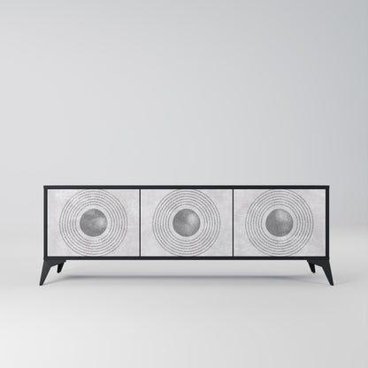 SOLID CIRCLES Mobile TV a 3 Ante in Finitura Nera