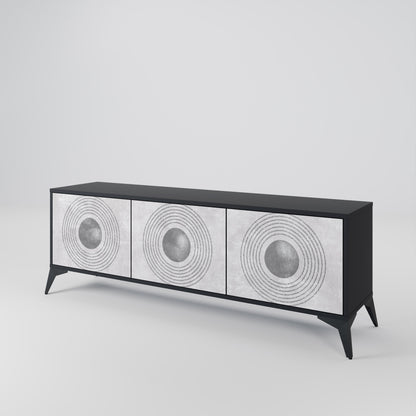 SOLID CIRCLES Mobile TV a 3 Ante in Finitura Nera