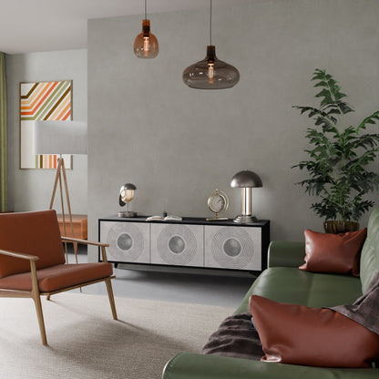 SOLID CIRCLES Mobile TV a 3 Ante in Finitura Nera