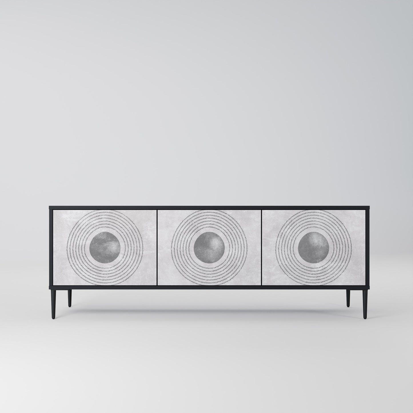 SOLID CIRCLES Mobile TV a 3 Ante in Finitura Nera