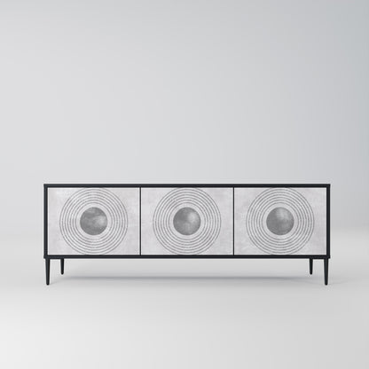 SOLID CIRCLES Mobile TV a 3 Ante in Finitura Nera